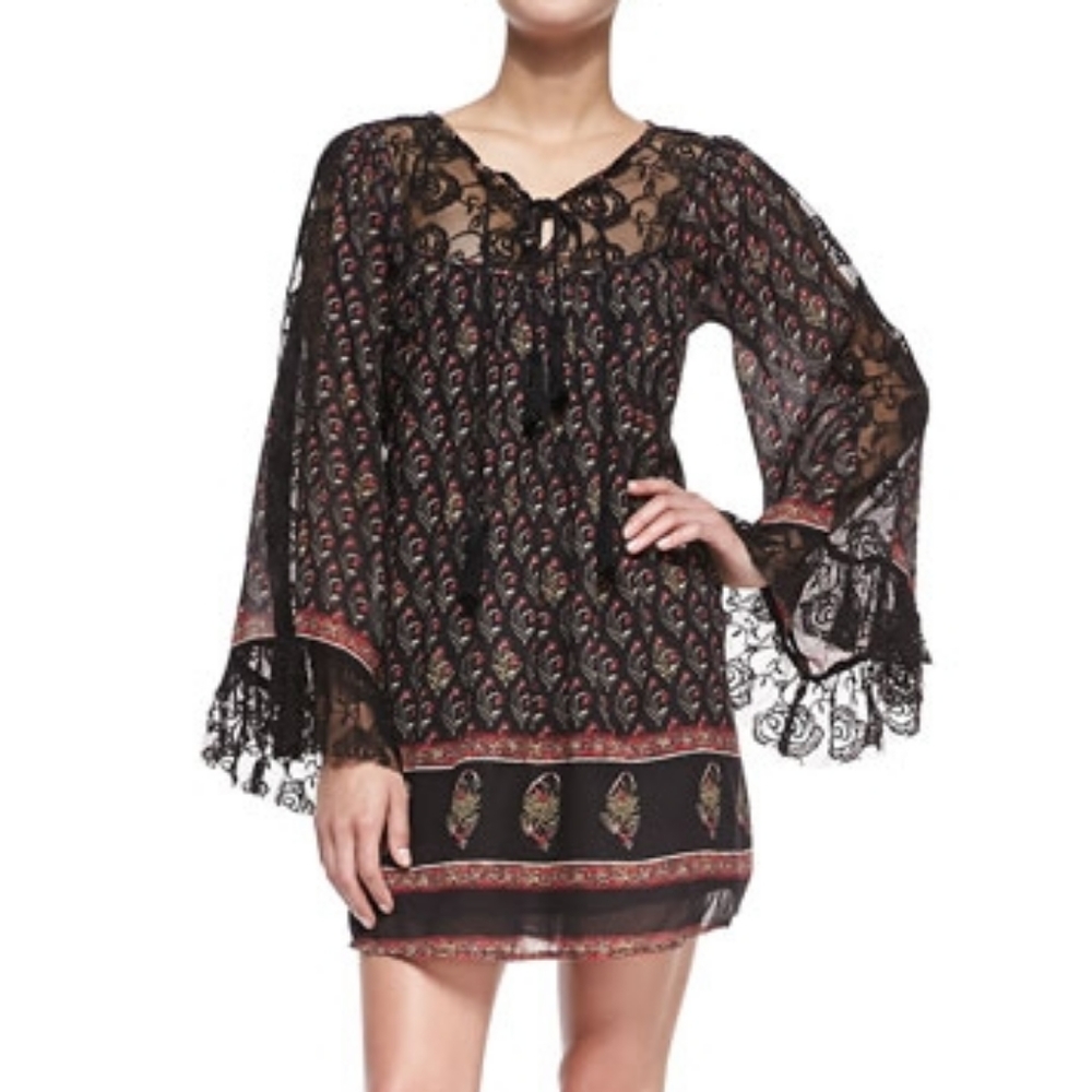 Free People boho lace back dress - Picture 1 of 14